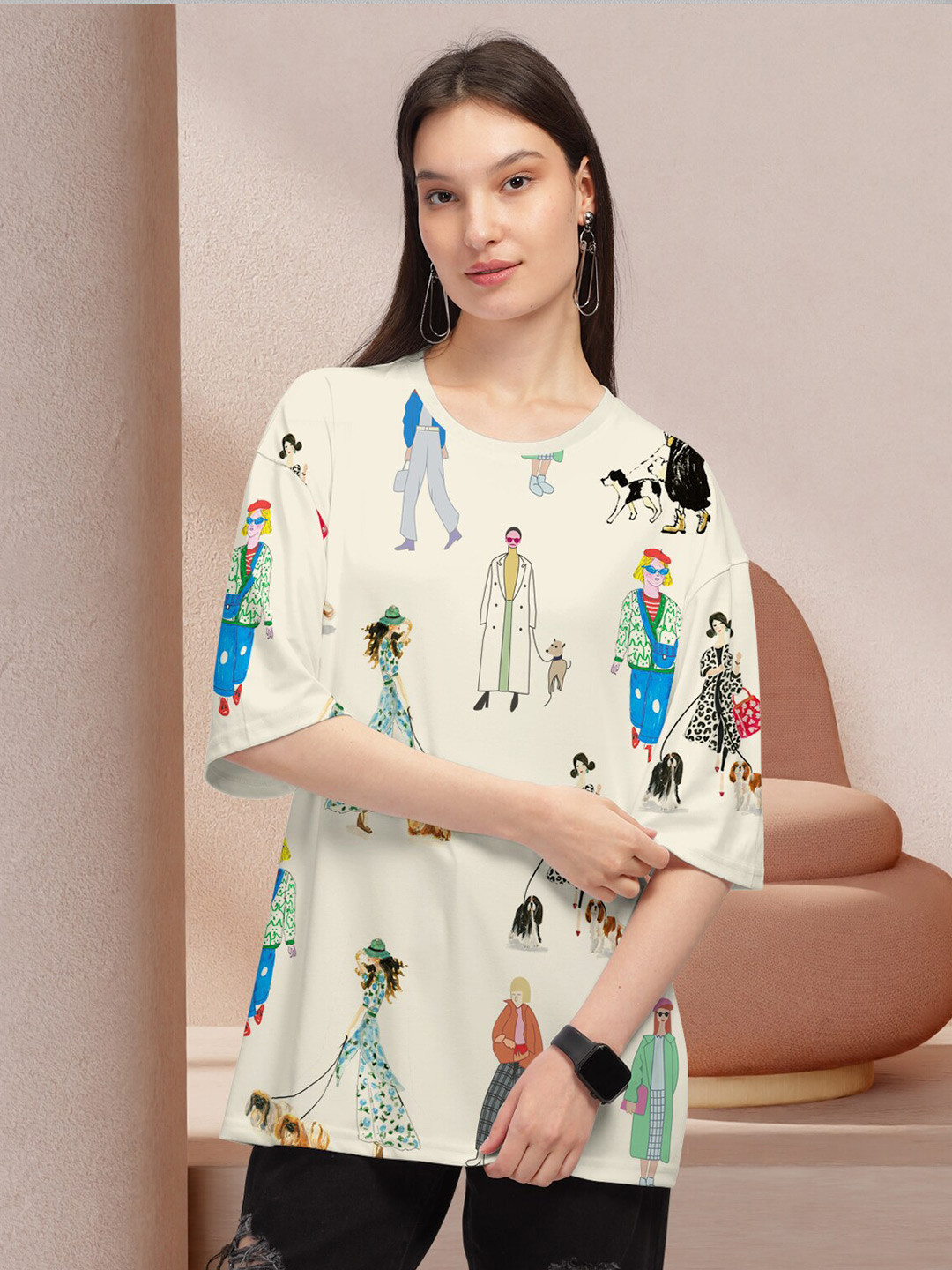 HELLCAT Graphic Printed Round Neck Oversized T-shirt