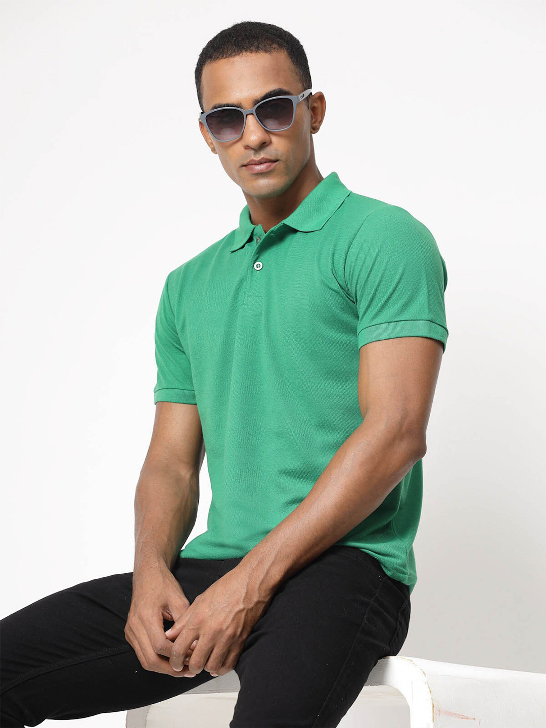 FUNDOO Polo Collar Slim Fit Short Sleeves Dri-FIT T-shirt