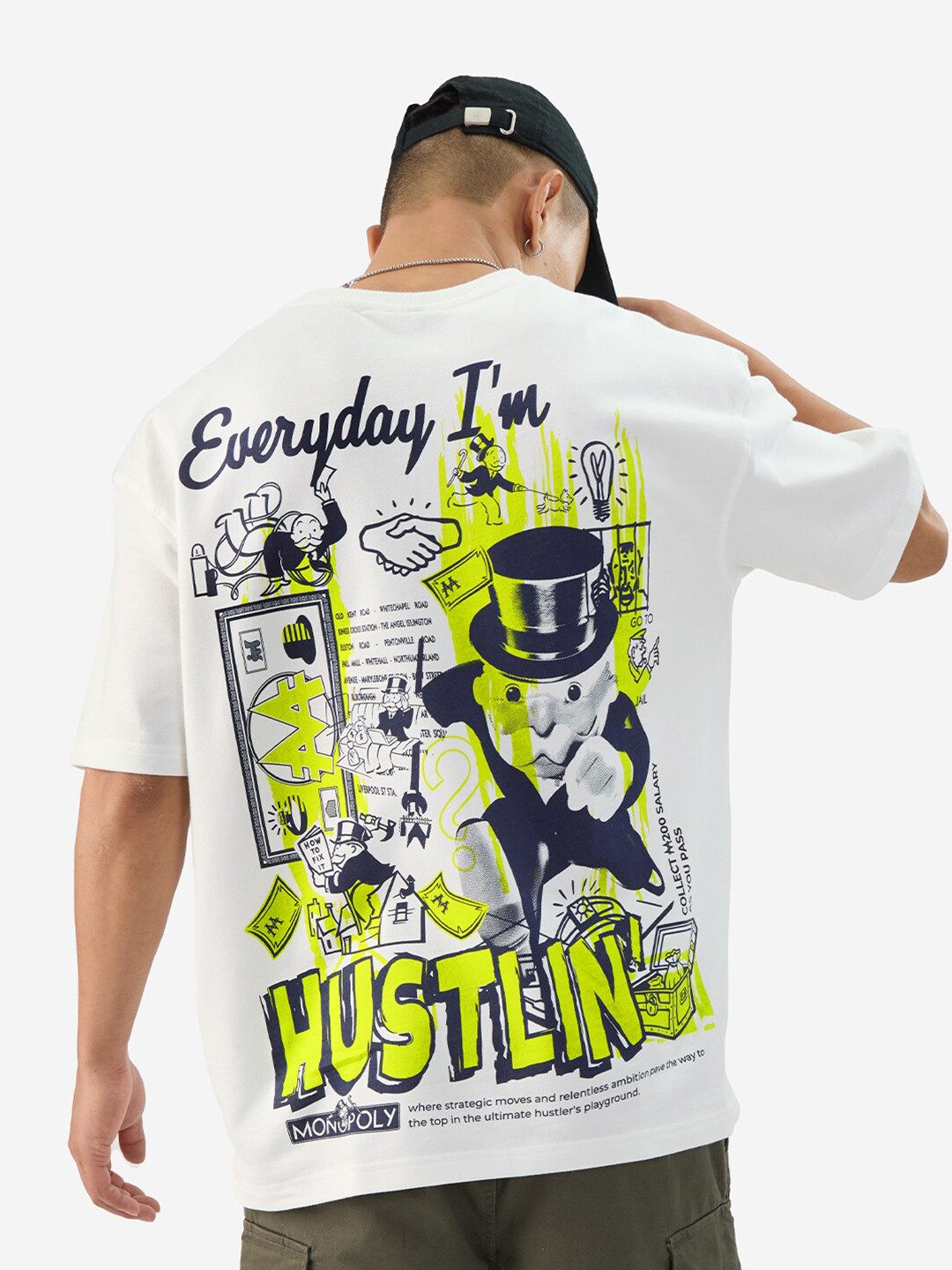 The Souled Store Monopoly Hustlin Printed Oversized Cotton T-shirt