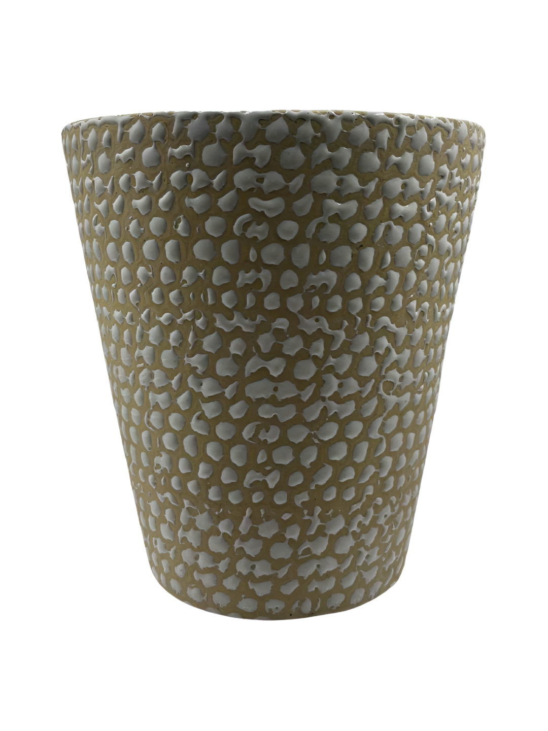 INDIA MEETS INDIA  Cream-Coloured & White Textured Ceramic Pot Planter