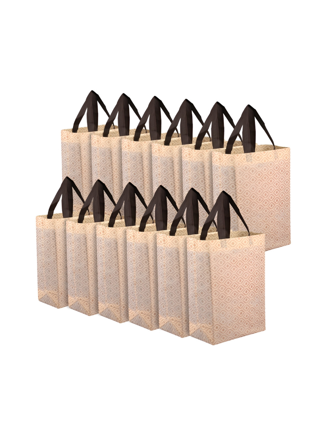 Kuber Industries 12-Pcs Printed Reusable Eye-Print Shopping Handheld Bag