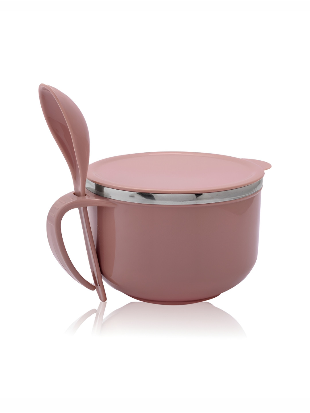 Kuber Industries Brown Noodle Bowl With Spoon 600 ml