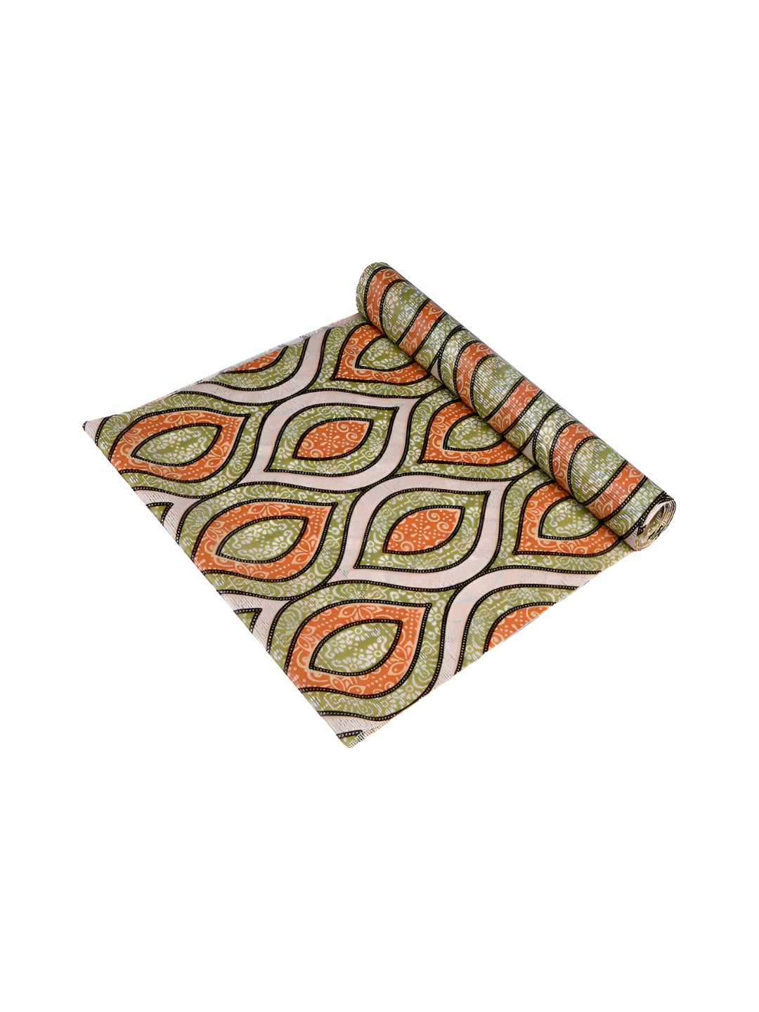 Kuber Industries Green Printed Cabinet Shelf Liner