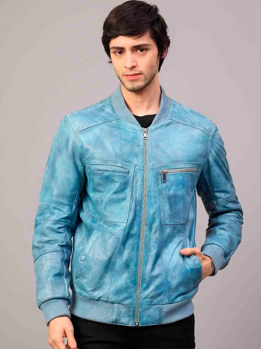 Saint G Washed Water Resistant Leather Jacket