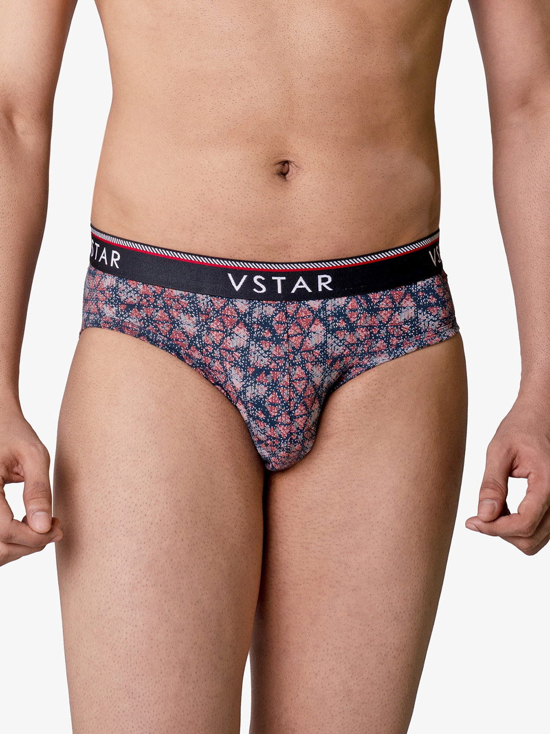 VStar Abstract Printed Low-Rise Basic Briefs SG 02-MIDNIGHT_BLUE
