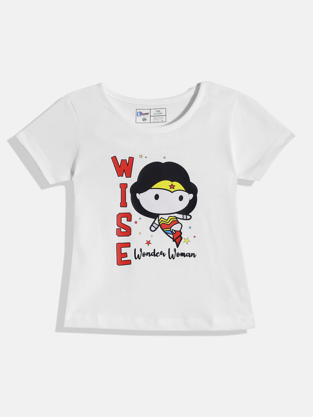 Eteenz Girls Wonder Woman Printed Cotton T-shirt