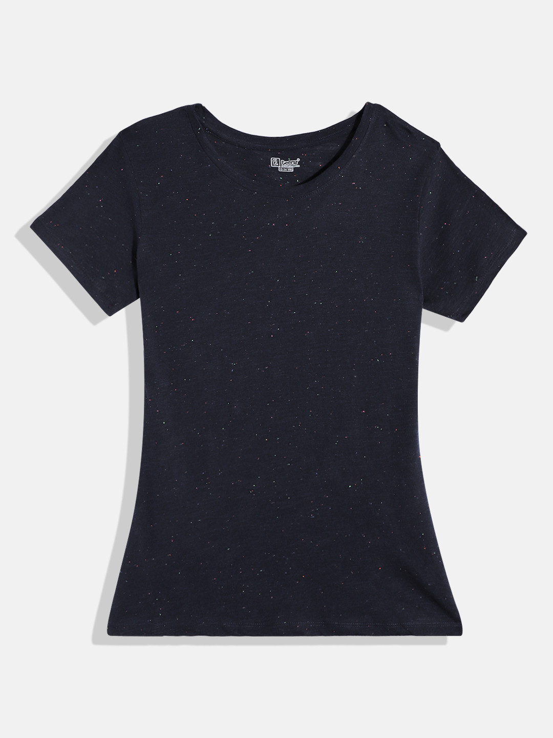 Eteenz Girls Micro-Ditsy Slub Yarn Pure Cotton T-shirt