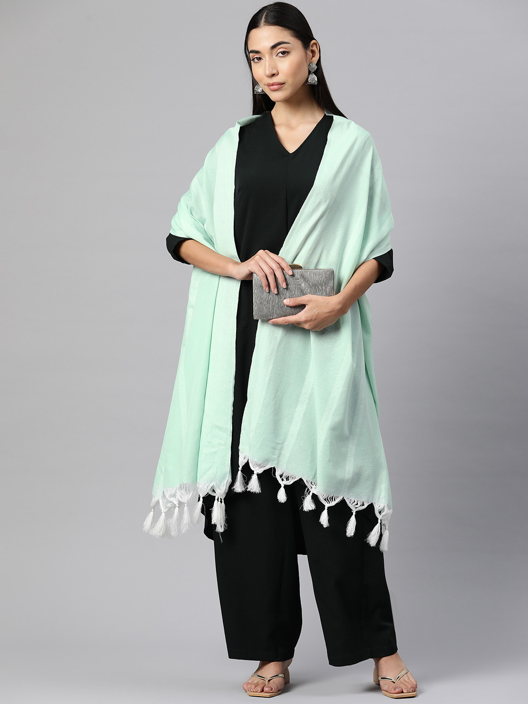 One Femme Striped Dupatta