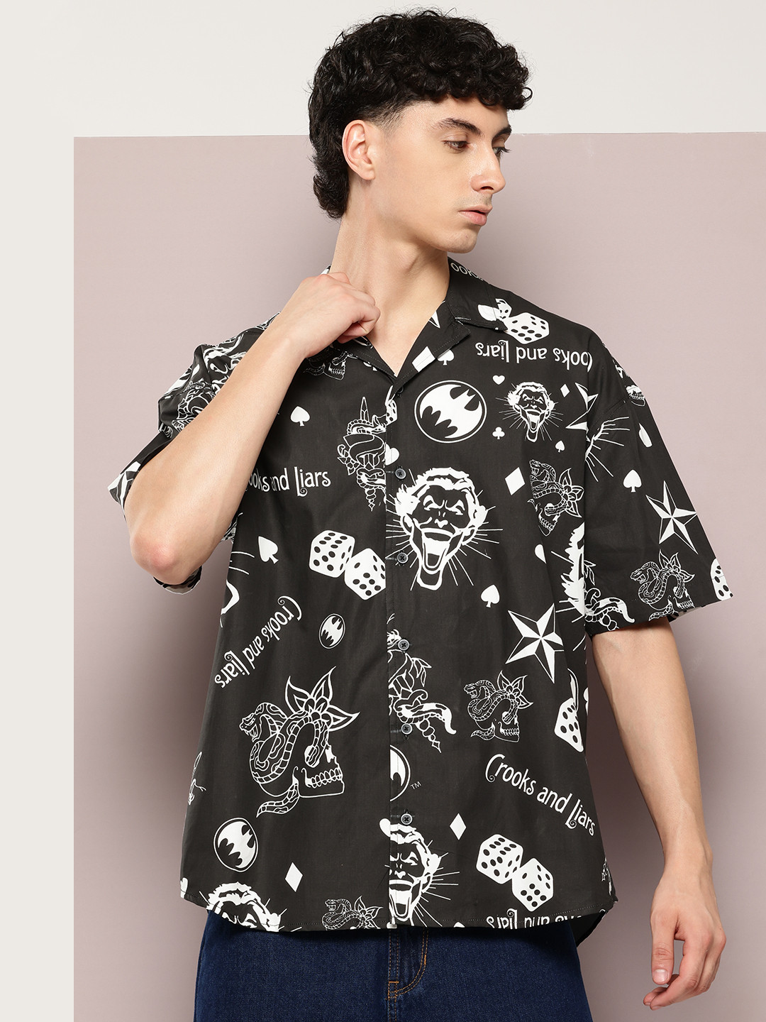 Kook N Keech Batman Print Oversize Casual Shirt