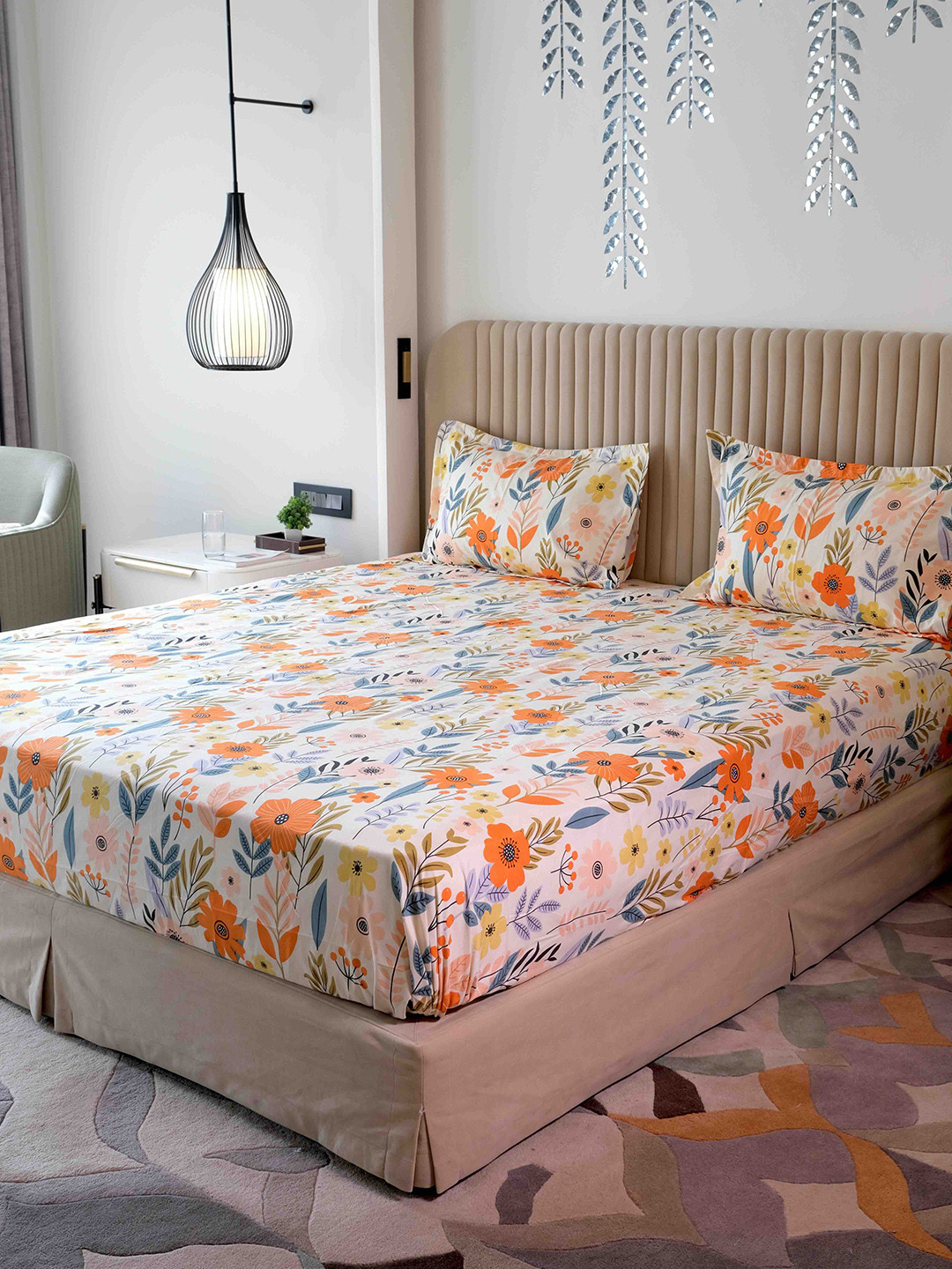 Pure Decor King Size Double Bed Bedsheet With 2 Pillow Covers 108in X 108in,274cm X 274cms