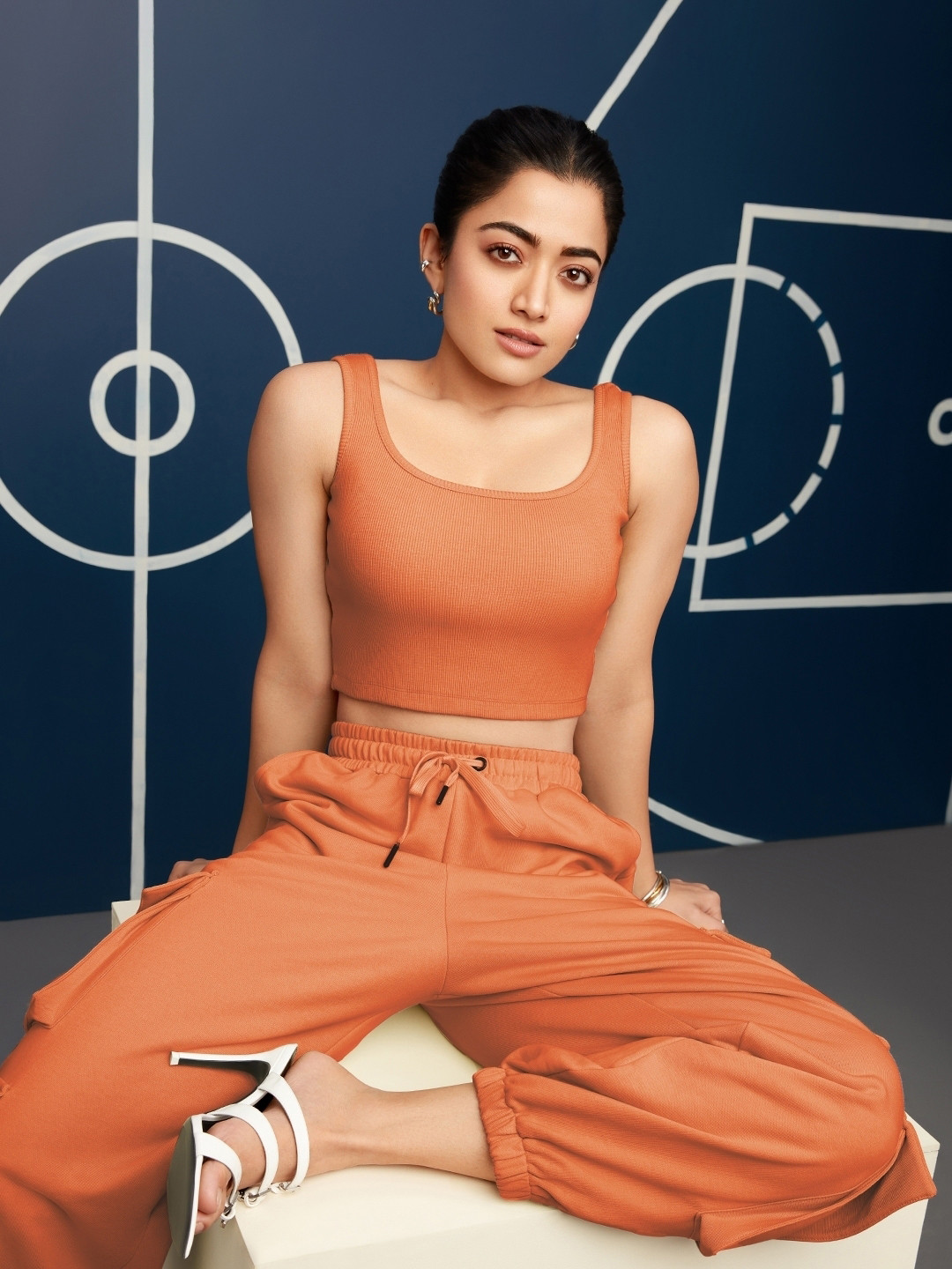 Bewakoof Orange Loose Fit Sleeveless Top With Joggers Co-Ords