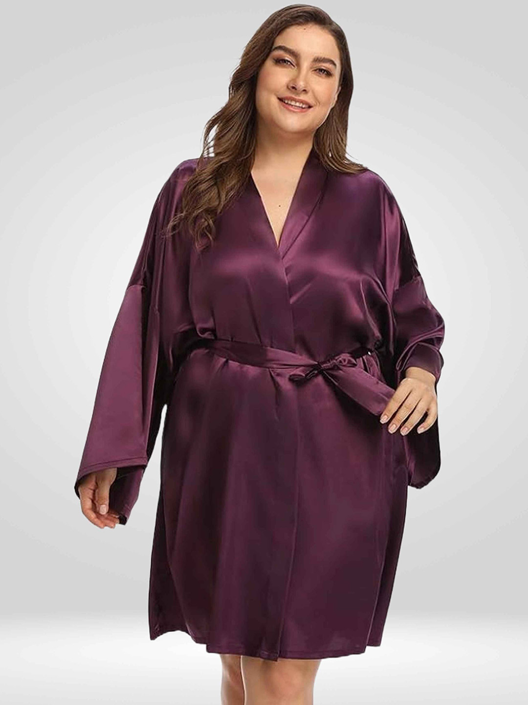 Bella Babe by SK Women Plus Size Long Sleeved Robe