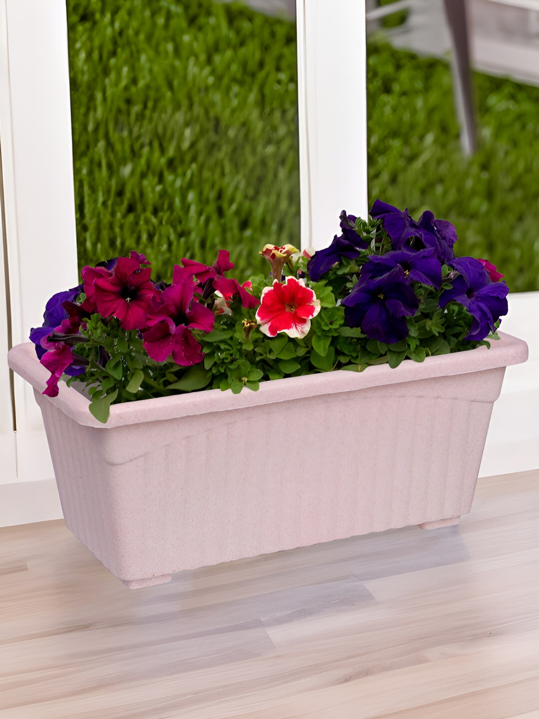 Kuber Industries Marble Jupitar Pink & Green 12 Pieces Lightweight Planters