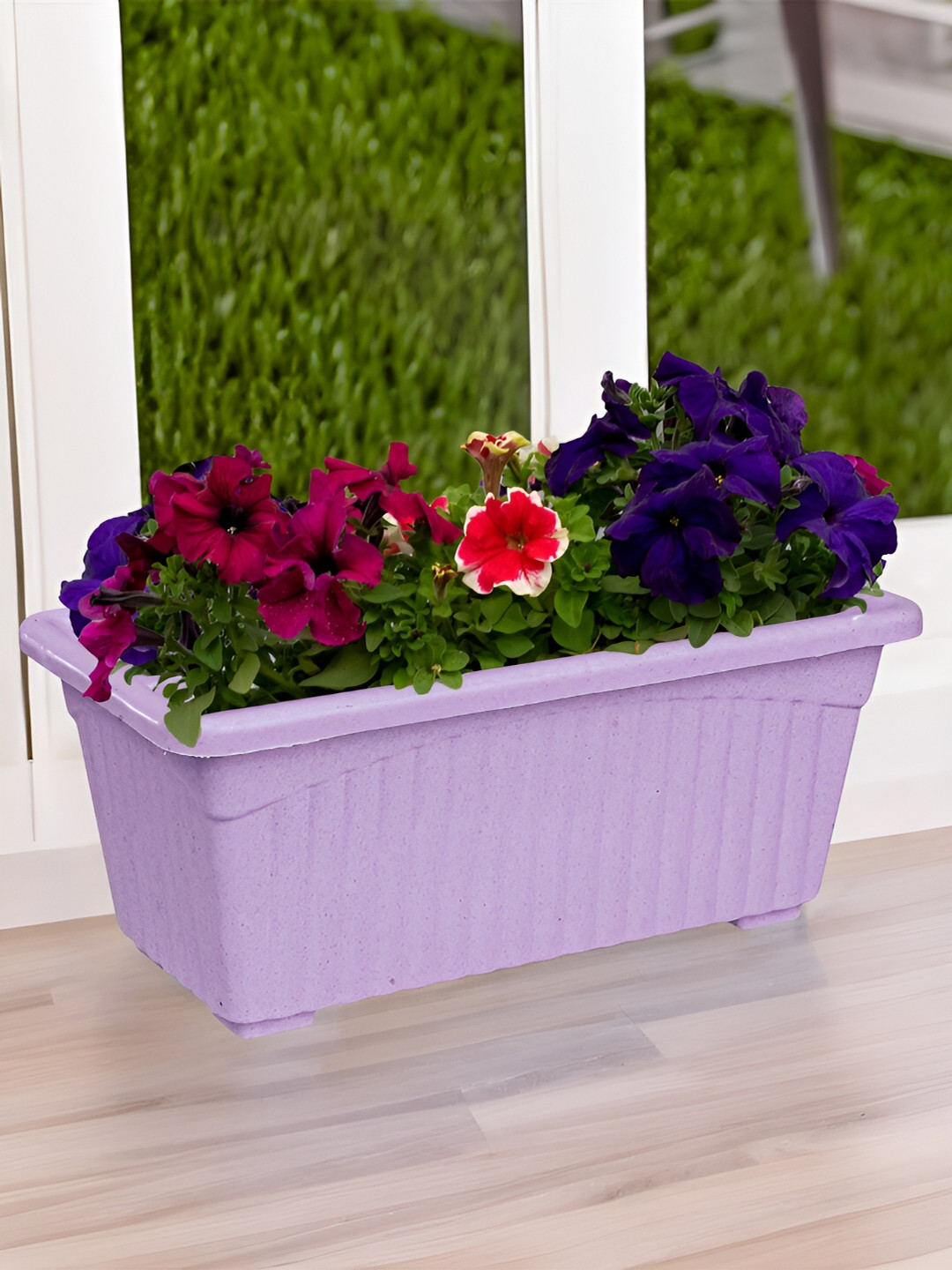 Kuber Industries Purple & Peach-Colored 12 Pieces Marble Jupitar Planters