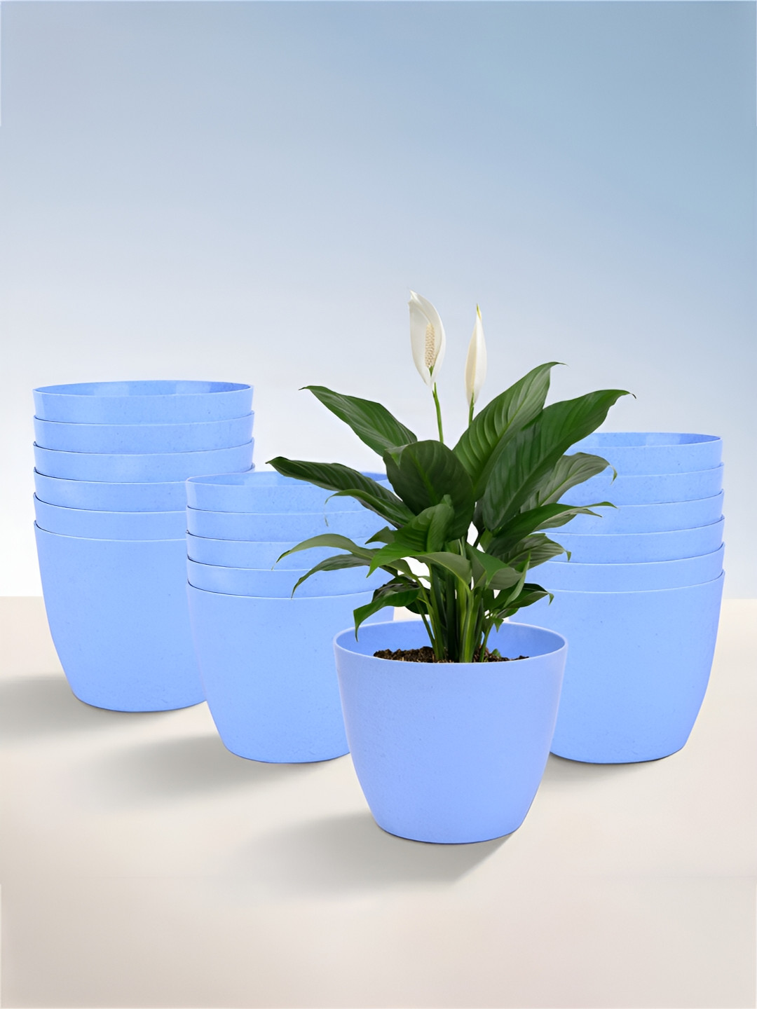 Kuber Industries Blue 18 Pieces UV Protected Planters
