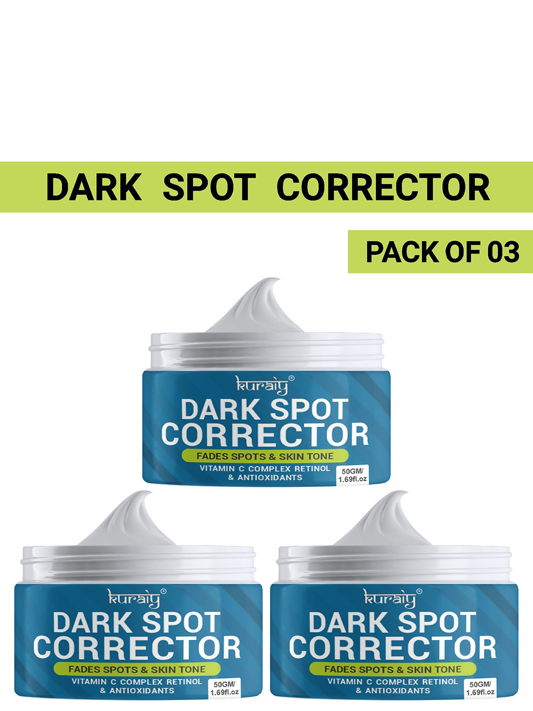 KURAIY  Set Of 3 Whitening Cream Pigmentation Blemish Moisturizing-50gm Each