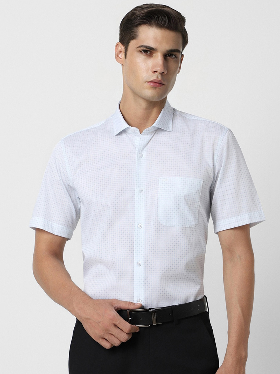 Peter England Printed Spread Collar Long Sleeves Regular Fit Formal Shirt