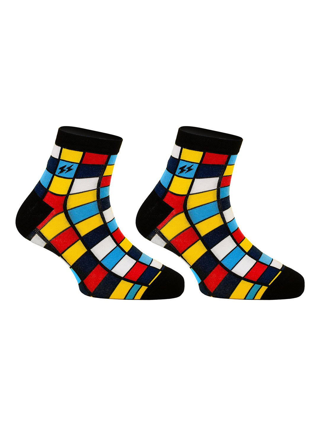 Papa Socks Checked Cotton Ankle-Length Socks