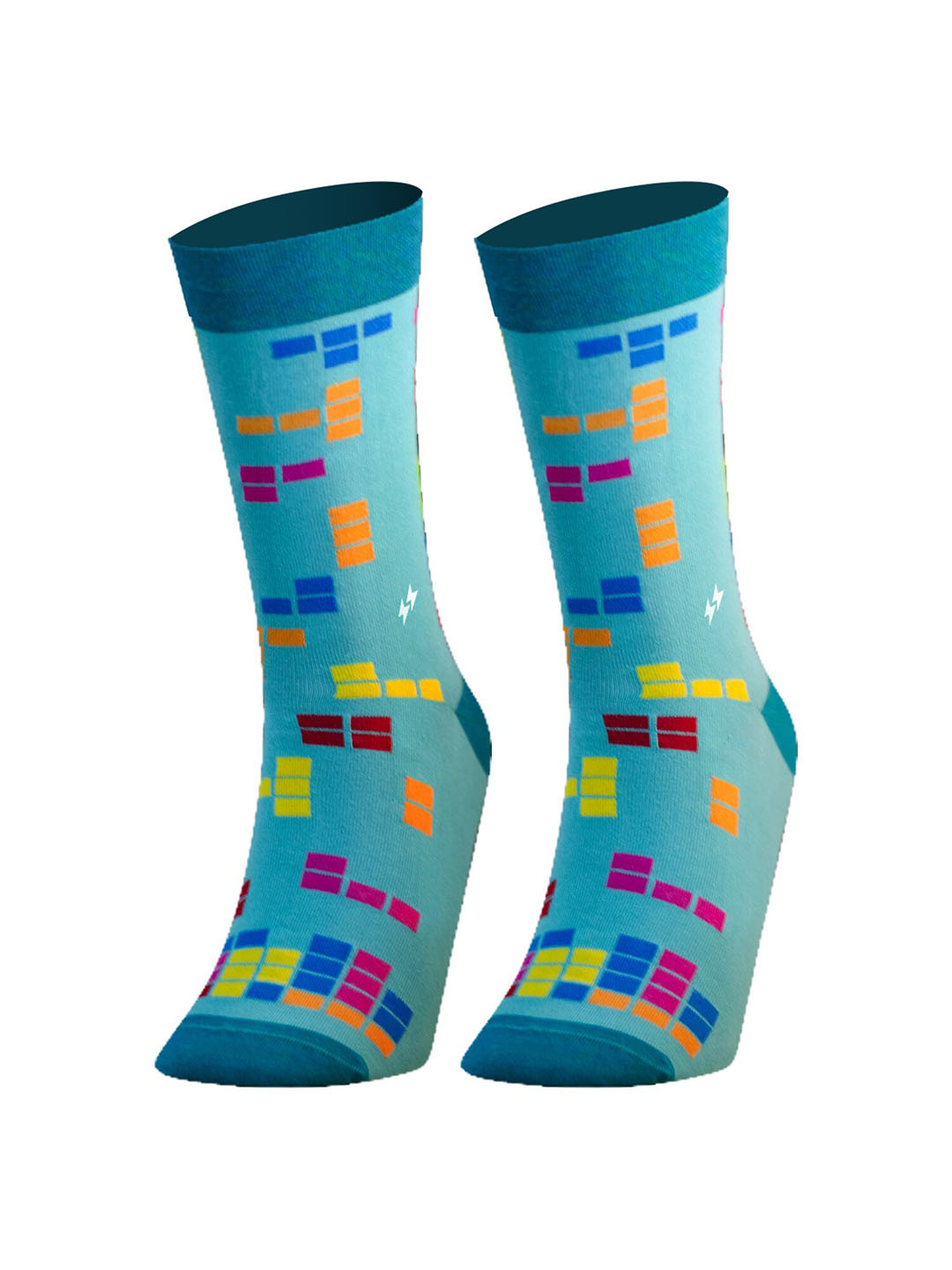 Papa Socks Tetris Edition Printed Calf-Length Socks