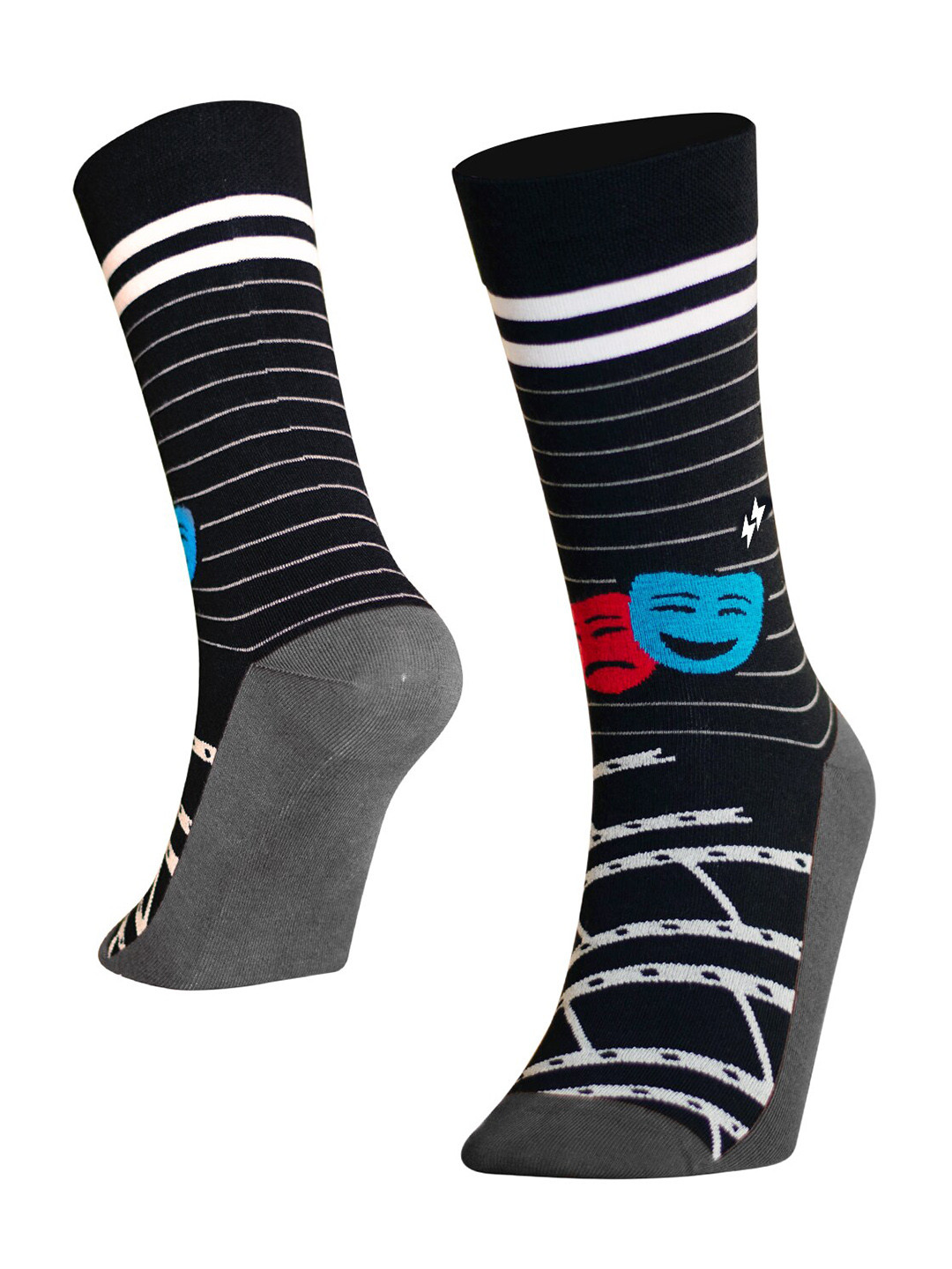 Papa Socks Striped Calf-Length Socks
