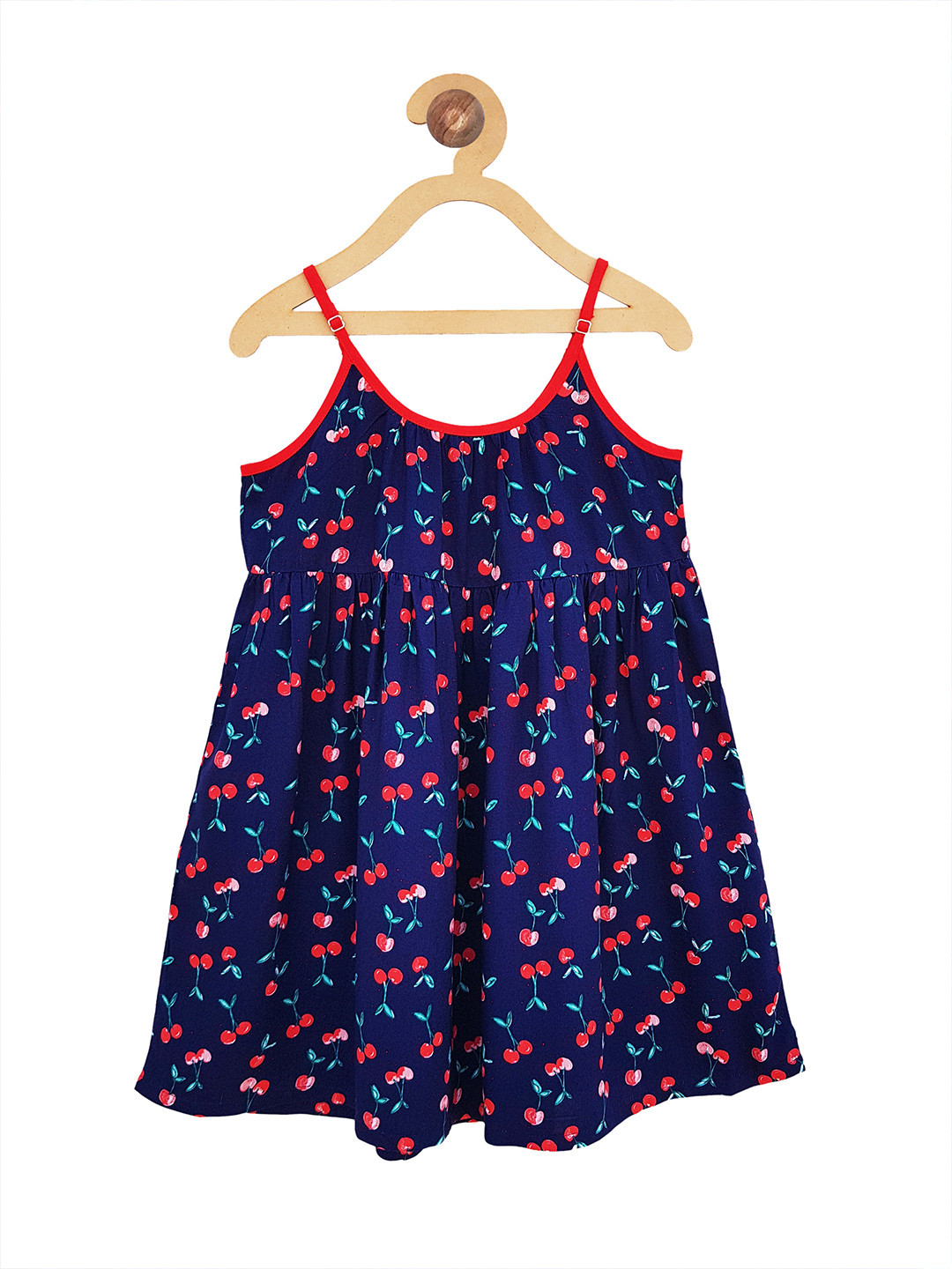Campana Girls Sleeveless Knee Length Empire Waist Printed Viscose Rayon Dress
