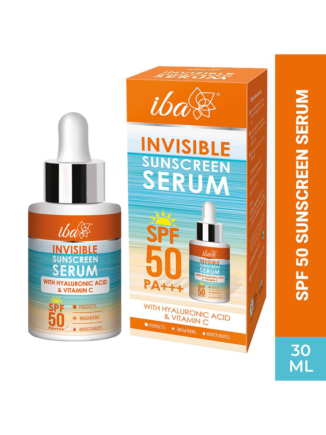 Iba Invisible Sunscreen SPF 50 PA+++ with Hyaluronic Acid & Vitamin C - 30ml