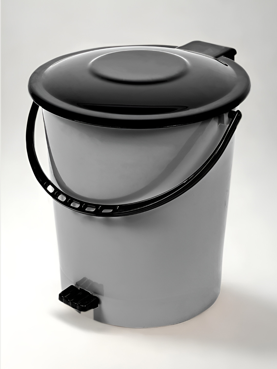 Kuber Industries Grey & Black Pedal Dust Bins 10 L