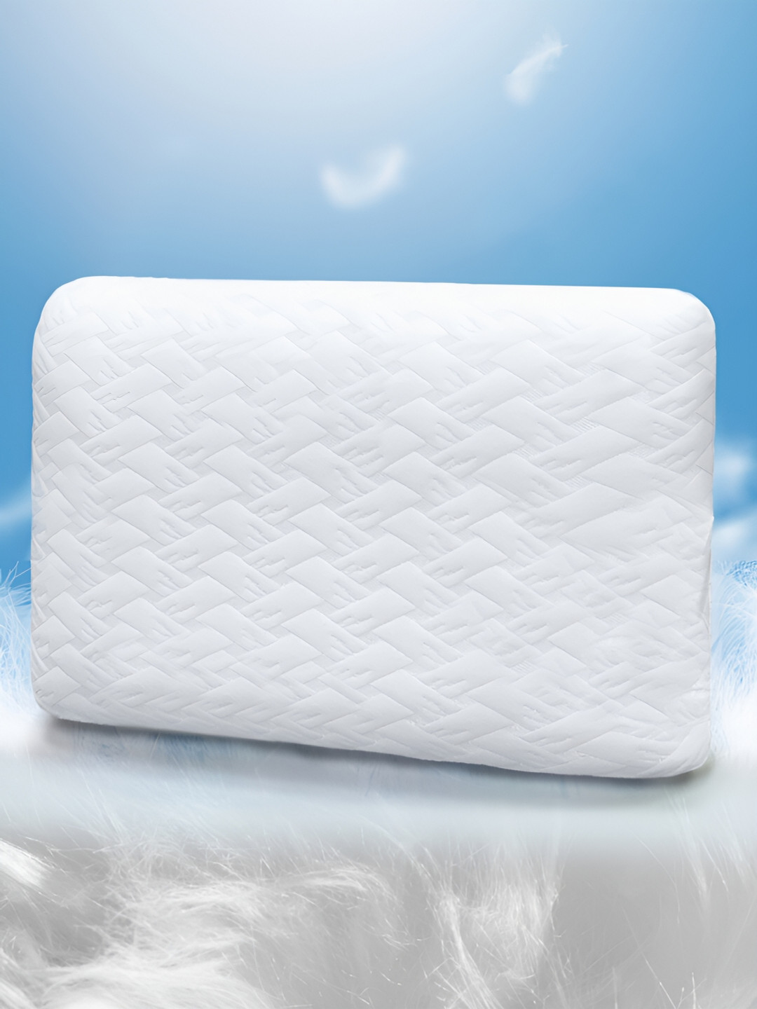 Sassoon Orthopedic White Solid Polycotton Lightweight Medium Memory Foam Orthopedic Pillow-65 x 44 cm