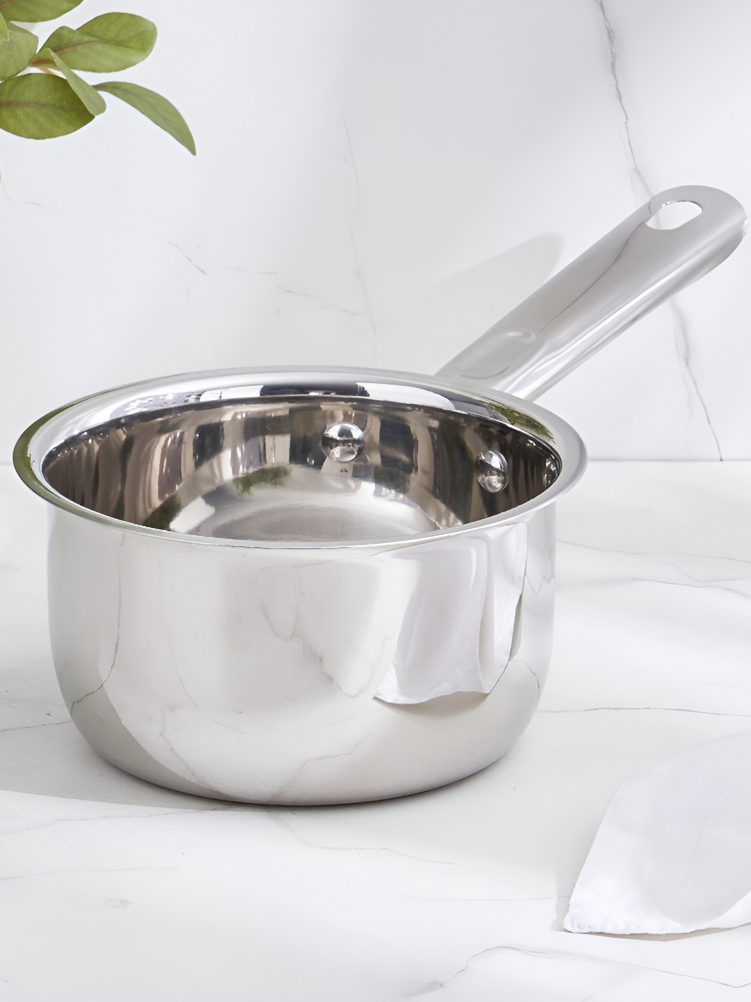 Home Centre Adalyn Grit Stainless Steel Milk Pan 800 ml