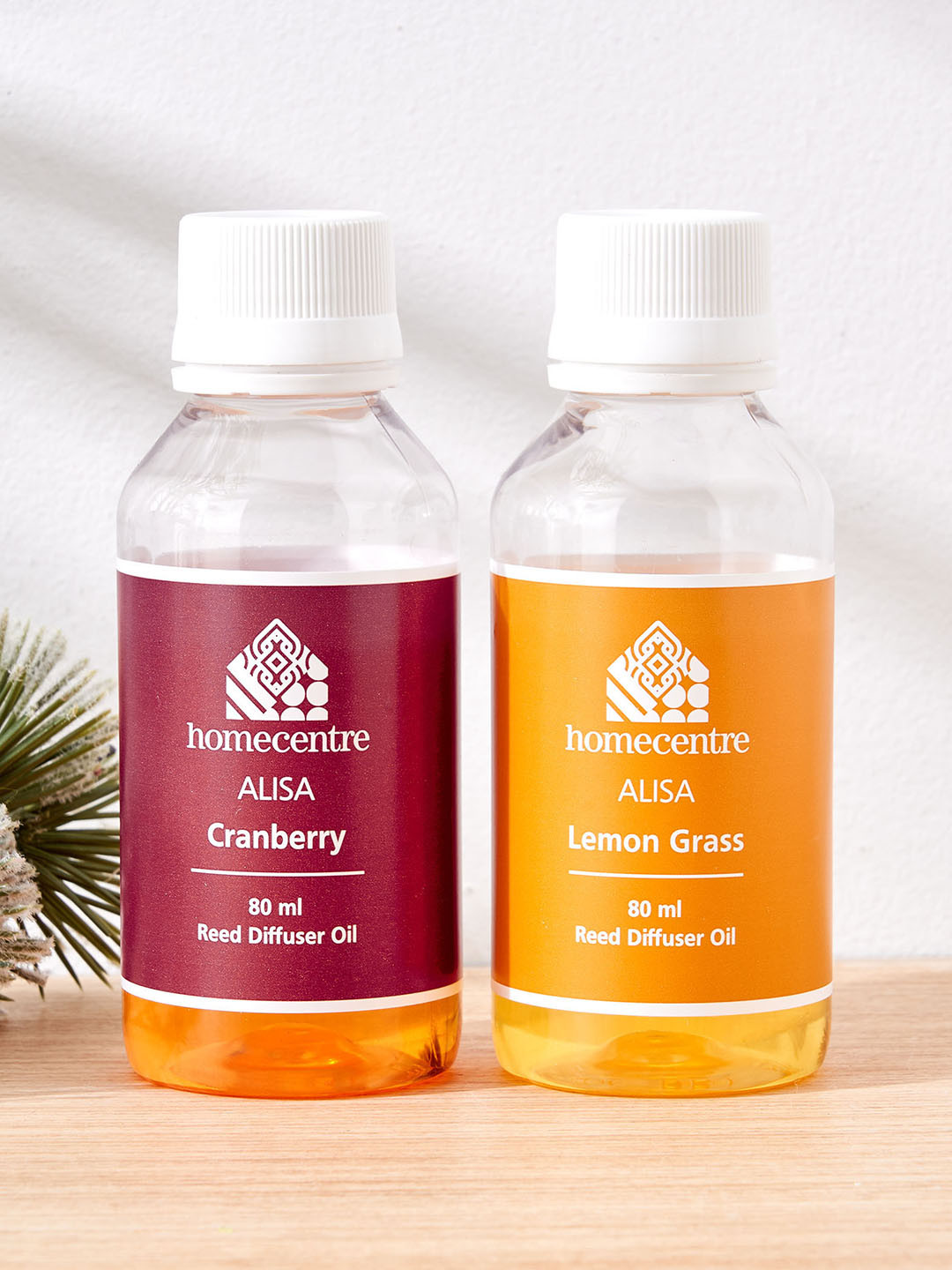 Home Centre 2 Pieces Orange & Maroon Cranberry and Lemongrass Diffuser Oils - 80ml