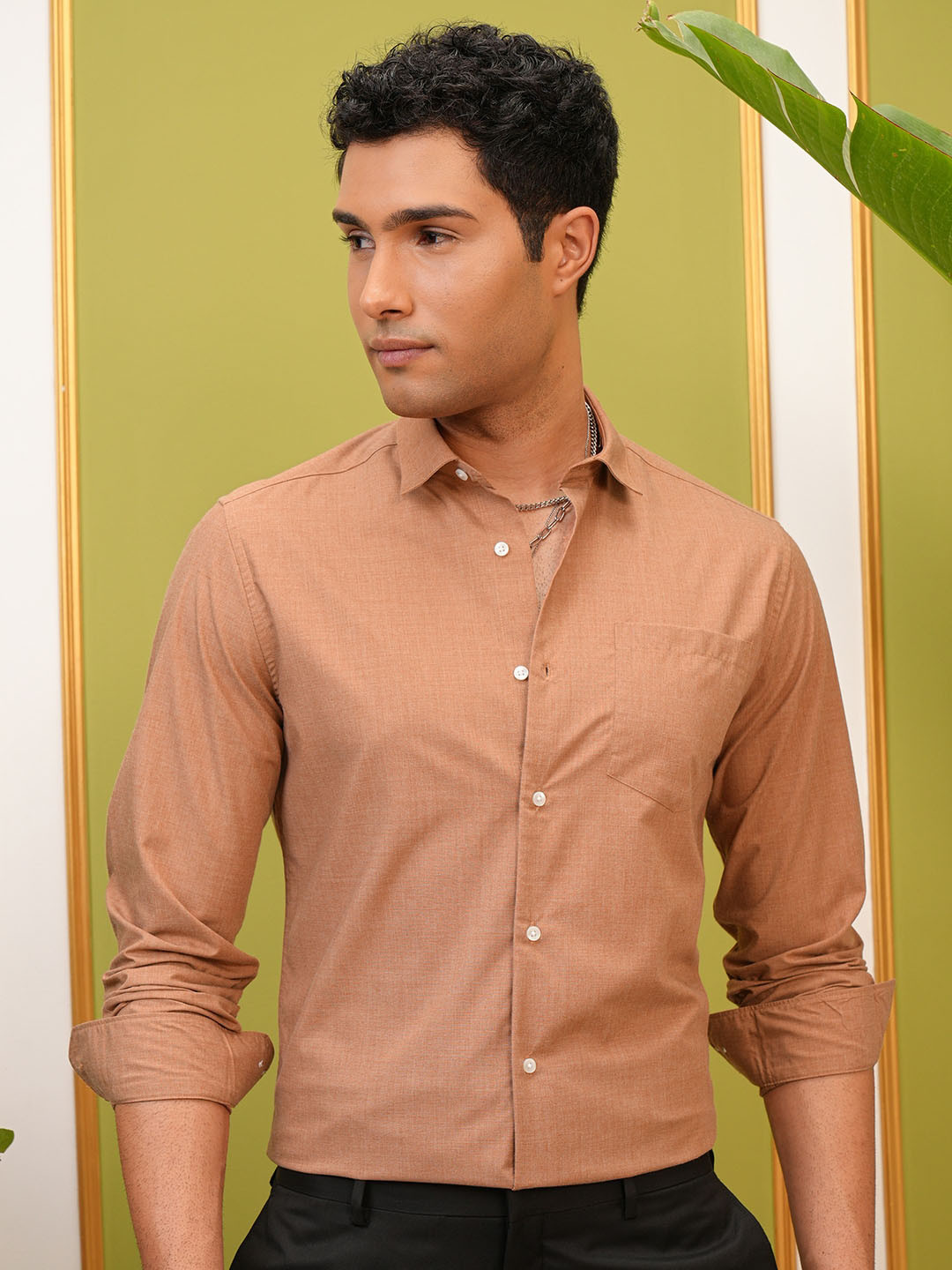 LOCOMOTIVE Luxe Rust Long Sleeves Occasion Shirt