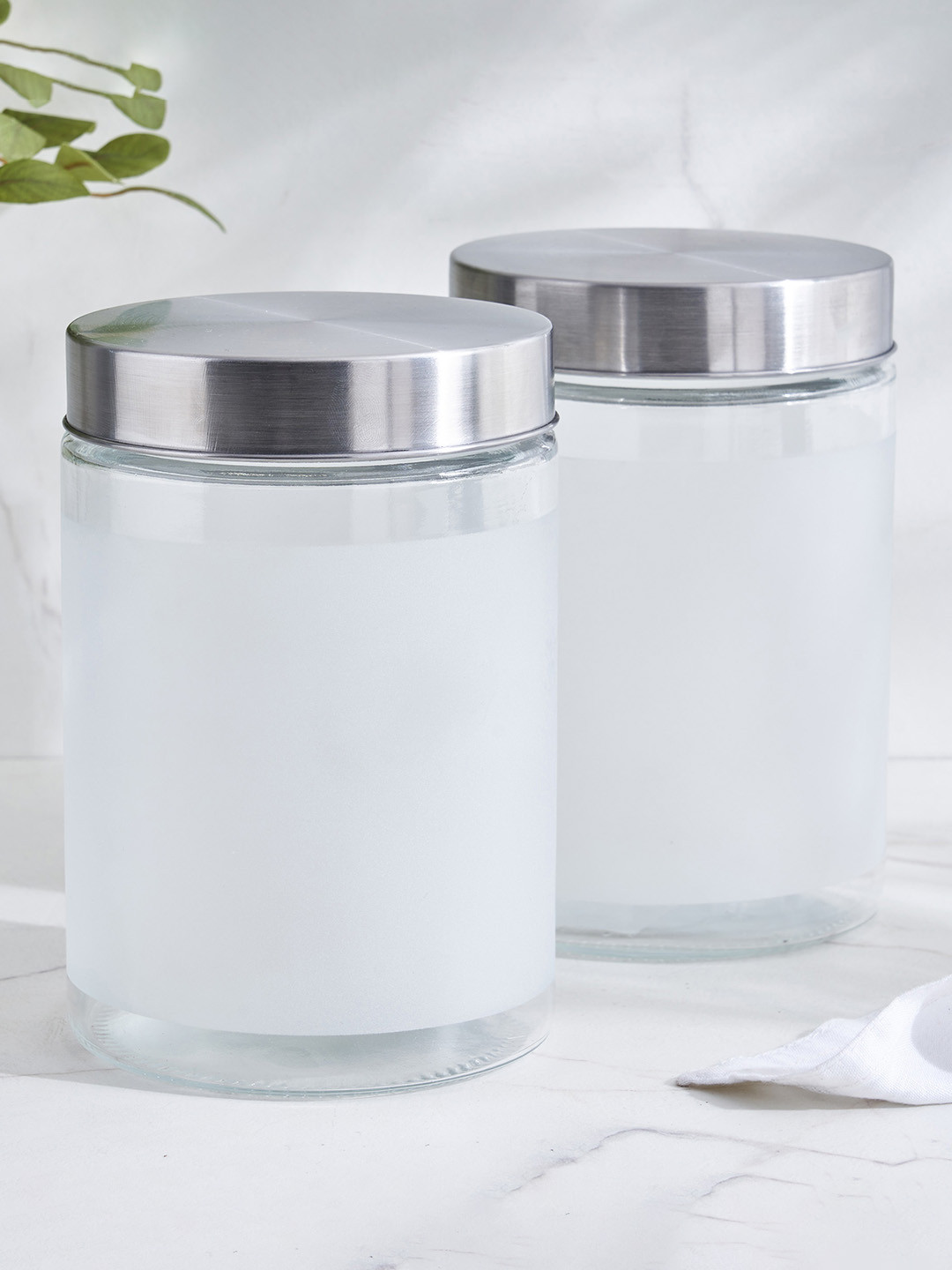 Home Centre Louvre Arcade Transparent Glass Storage Jar - 1.2L