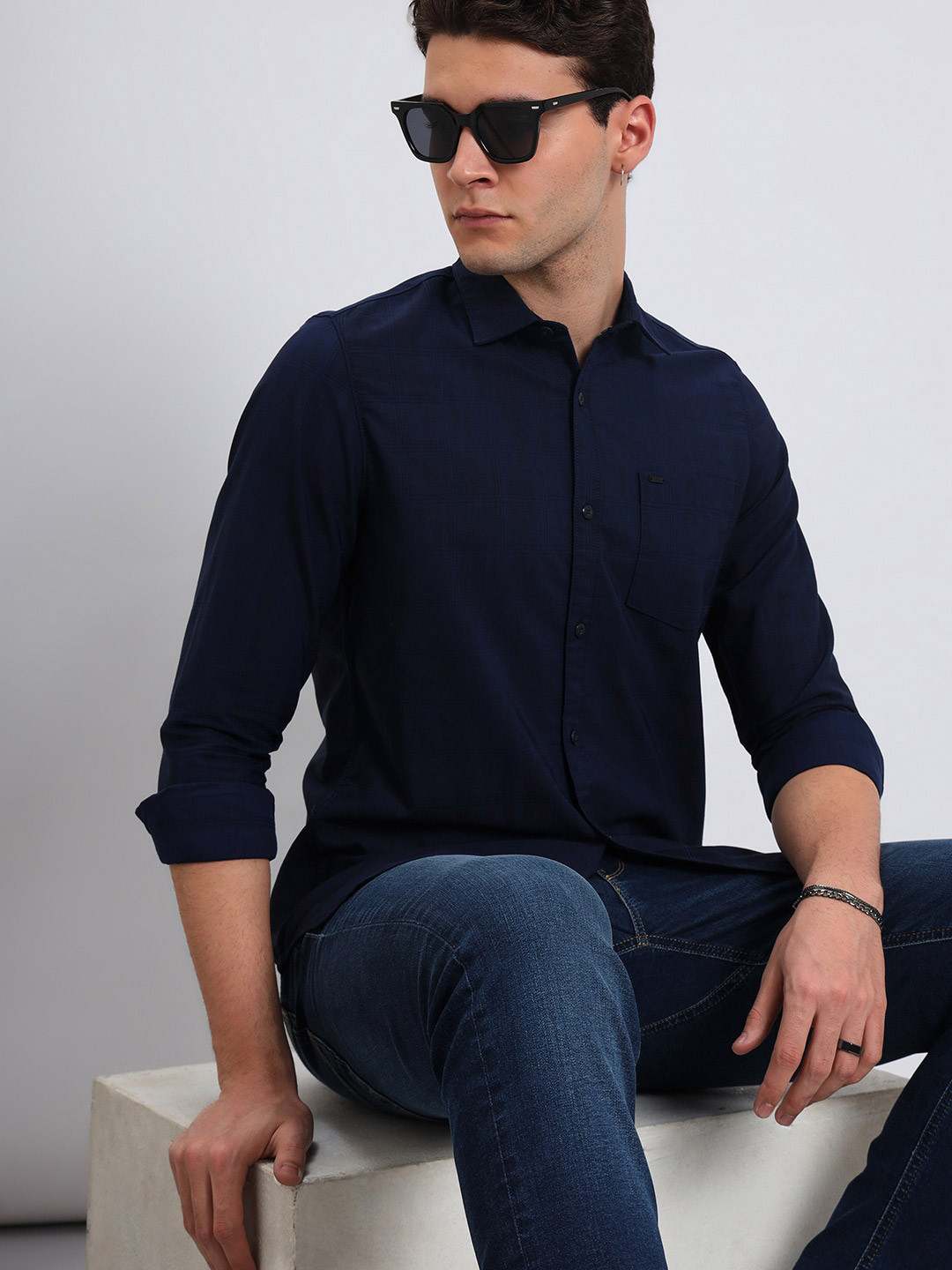 Lee Slim Spread Collar Long Sleeves Shirt