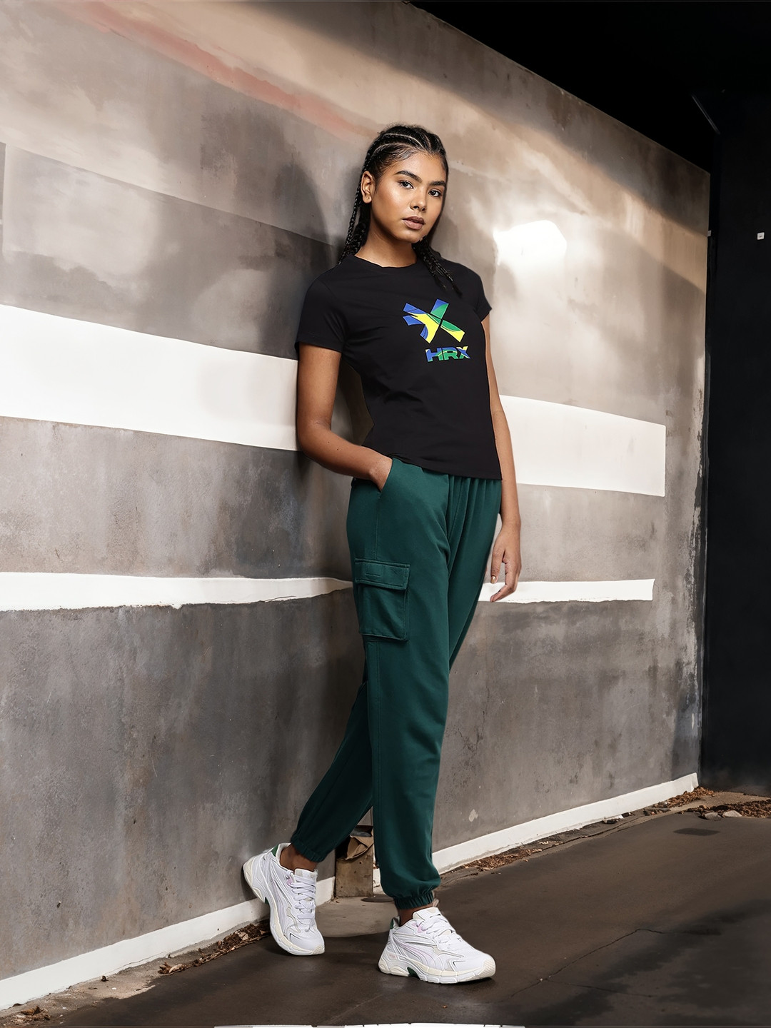 HRX by Hrithik Roshan Brand Logo Printed Olympic-Collection Slim Fit T-shirt