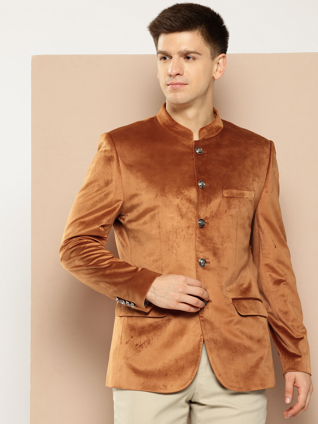 INVICTUS Velvet Slim Fit Bandhgala