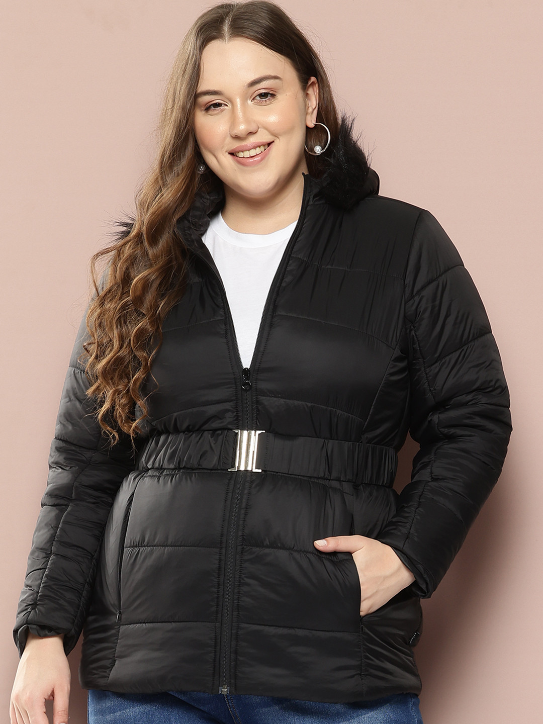 Sztori Plus Size Parka Jacket Comes with a Belt