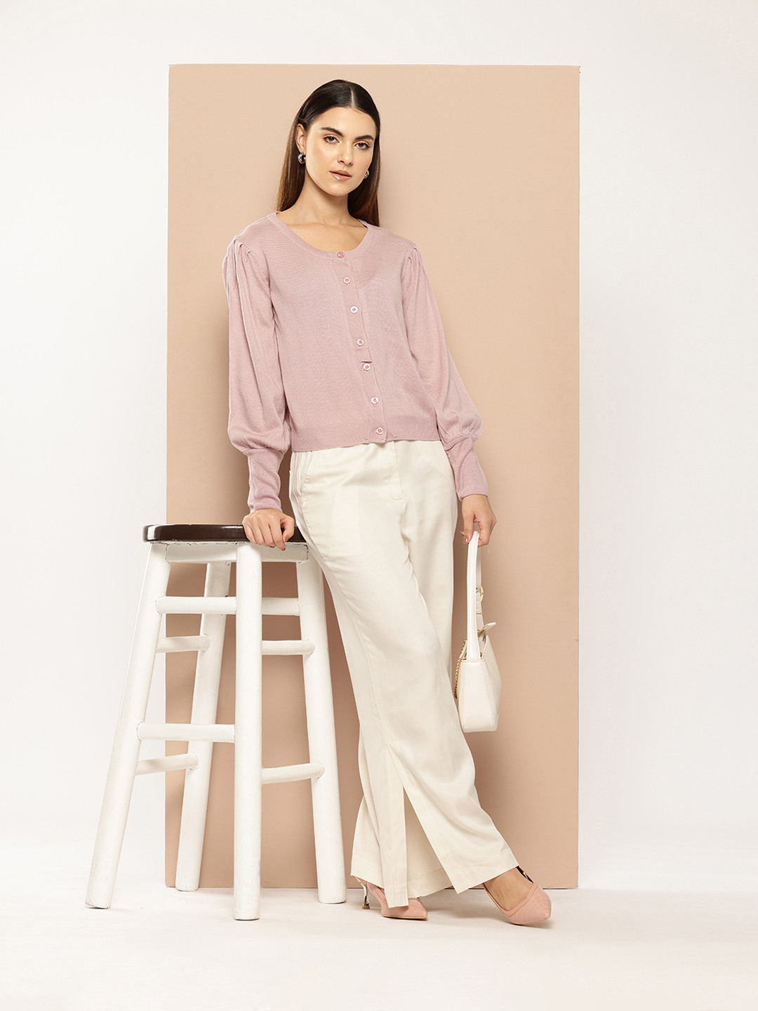 her by invictus Open-Front Acrylic Cardigan