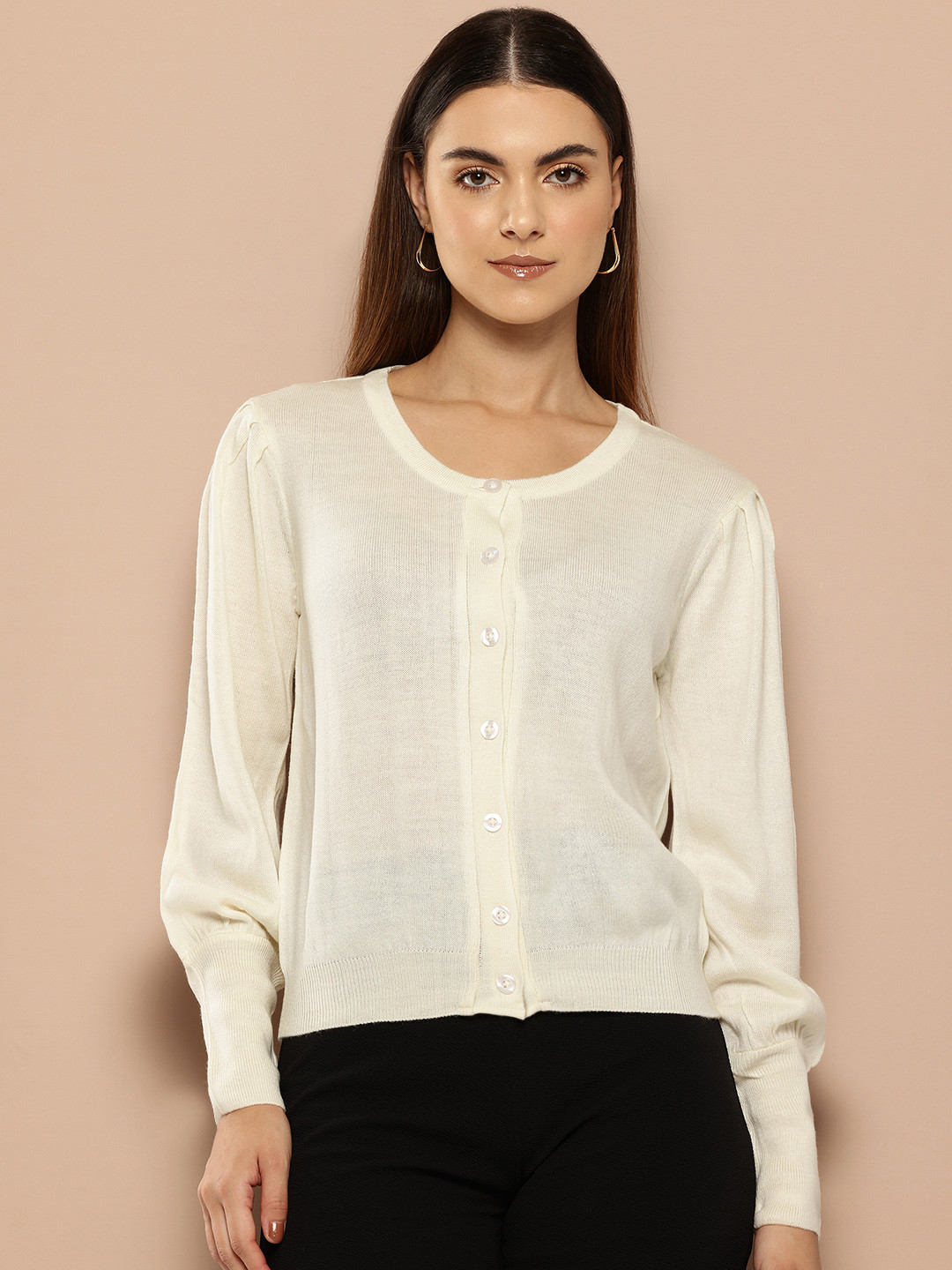 her by invictus Open-Front Acrylic Cardigan