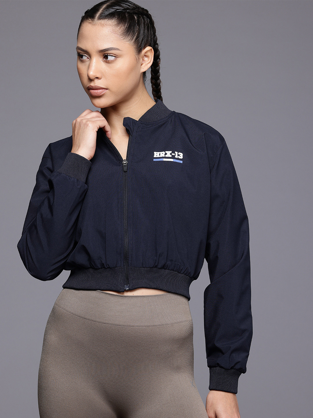 HRX by Hrithik Roshan Crop Running Jacket with Rapid-Dry Feature