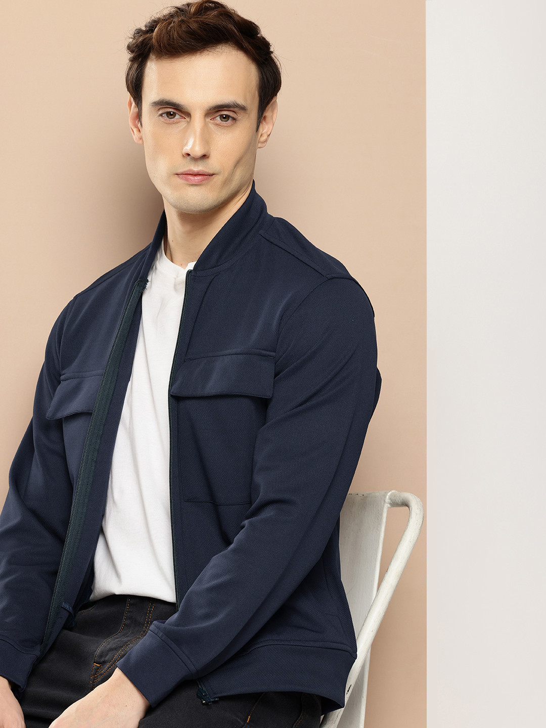 INVICTUS Mandarin Collar Tailored Jacket