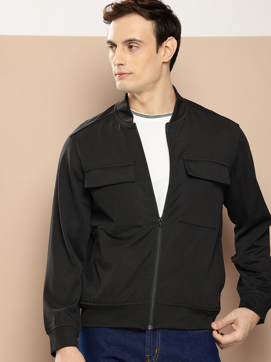 INVICTUS Mandarin Collar Tailored Jacket