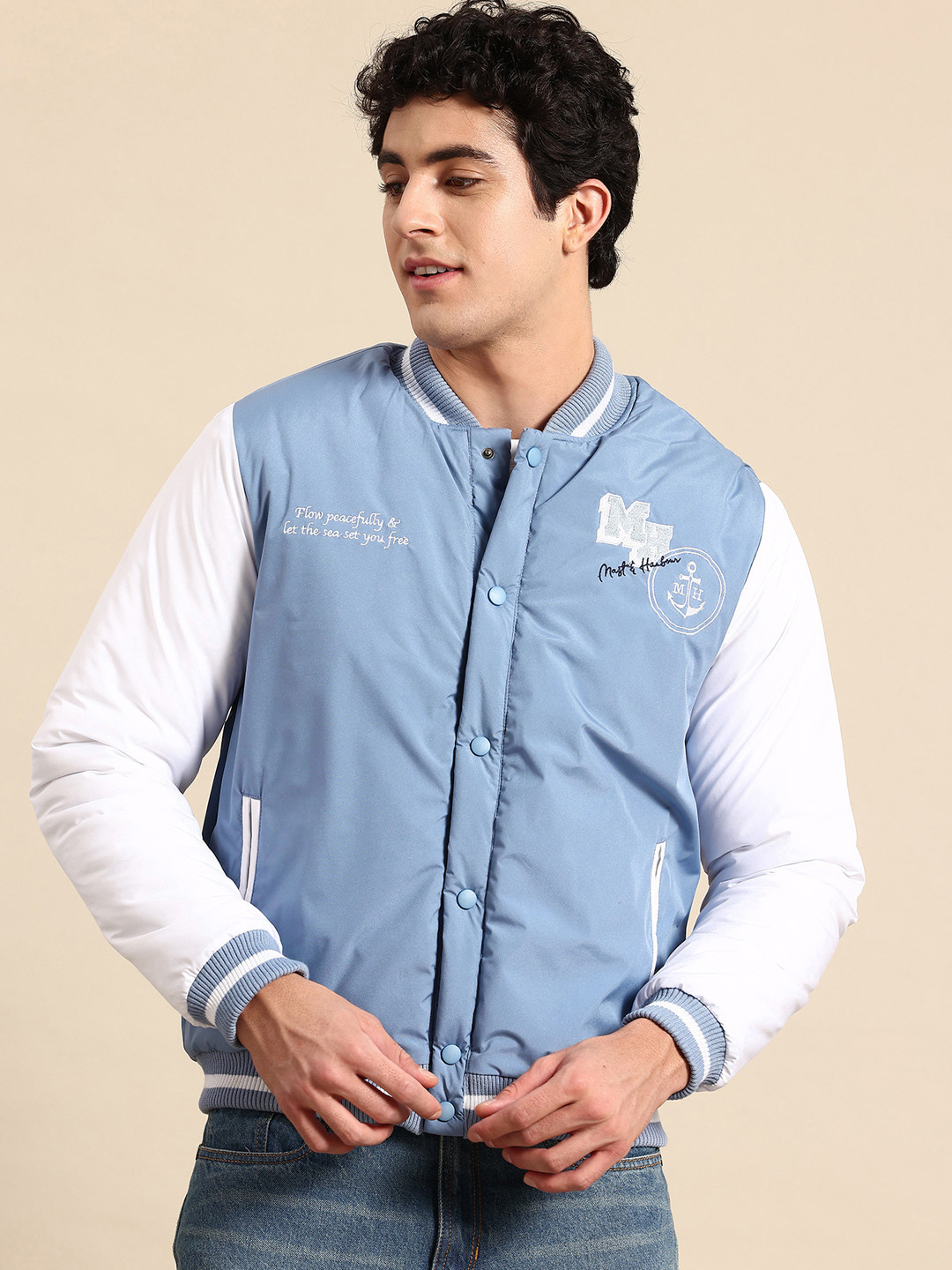 Mast & Harbour Applique Bomber Jacket