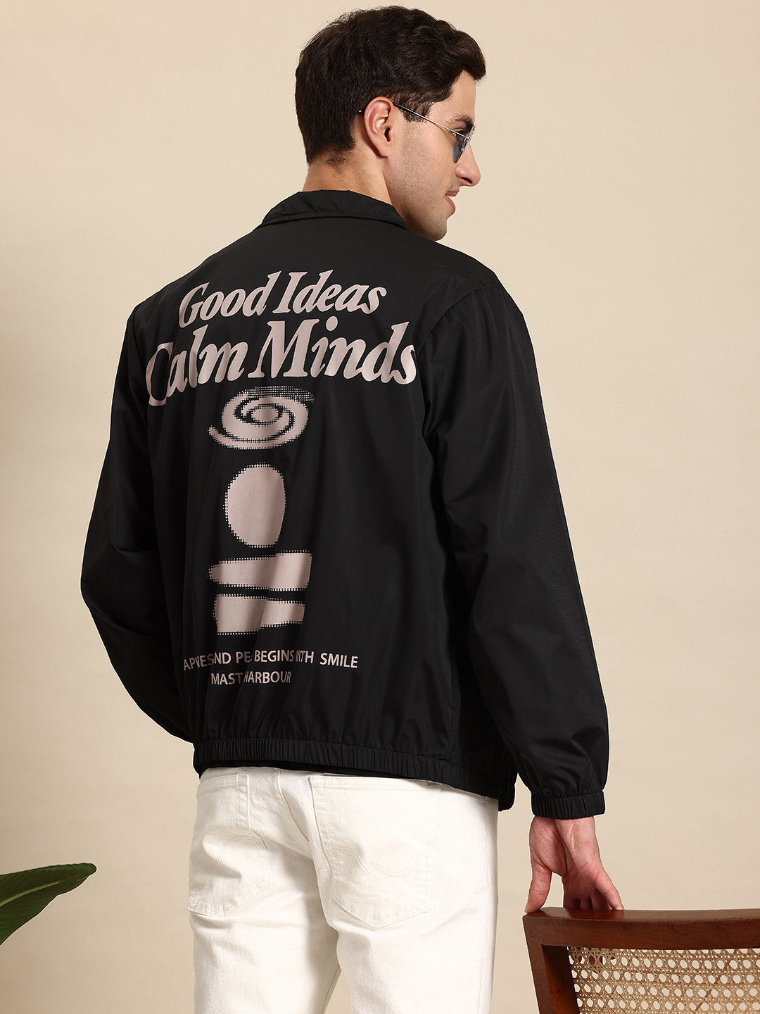 Mast & Harbour Back Typography Printed Tailored Jacket