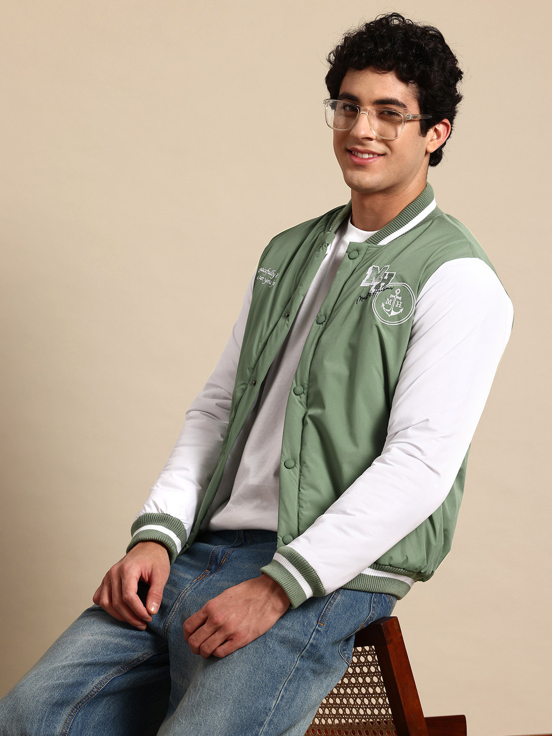 Mast & Harbour Applique Bomber Jacket