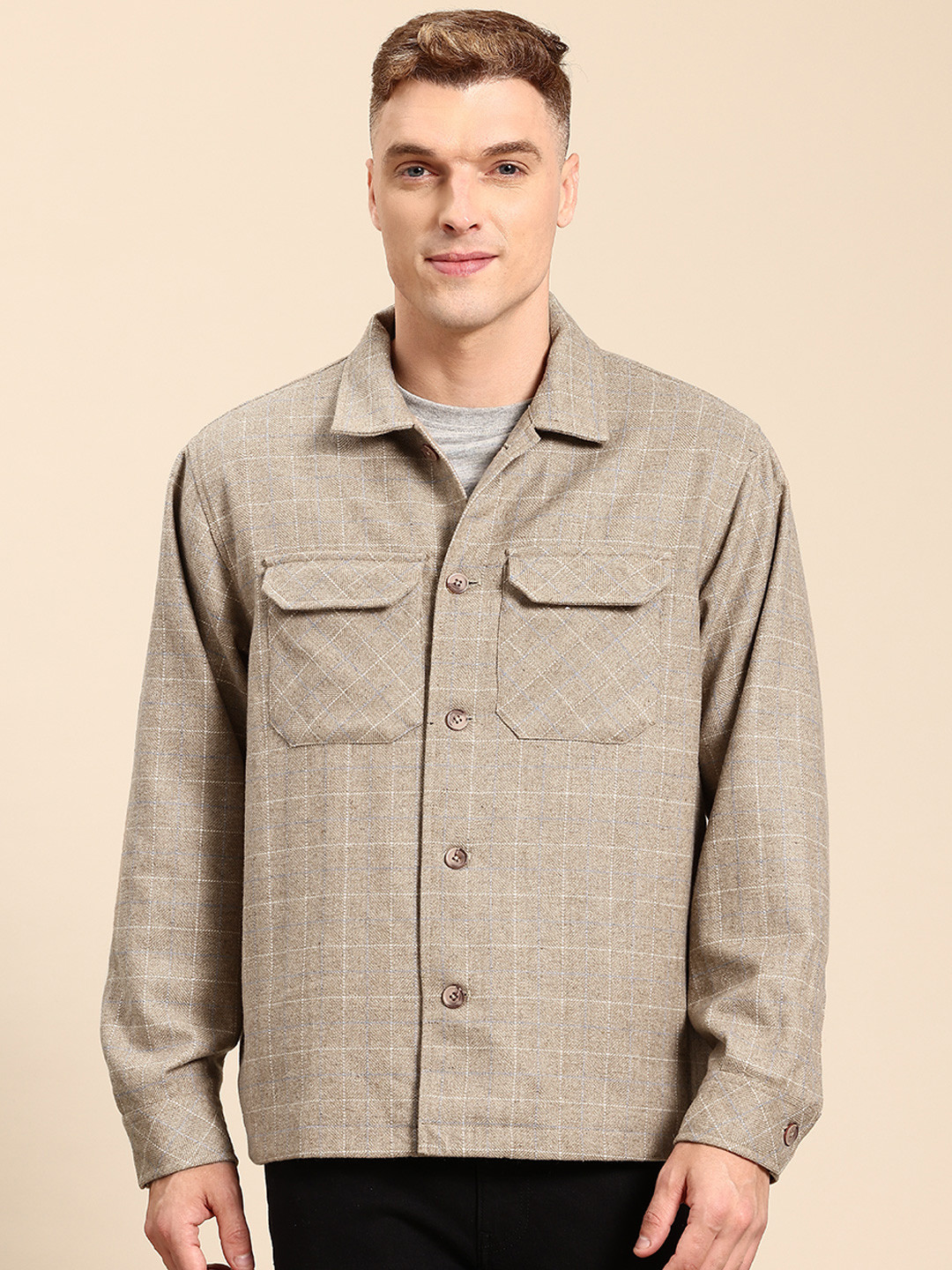 Mast & Harbour Checked Shacket Style Jacket