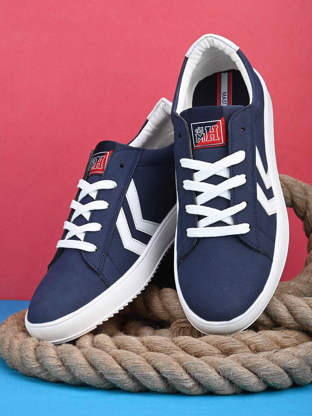 Mast & Harbour Men Blue Round Toe Lightweight Sneakers