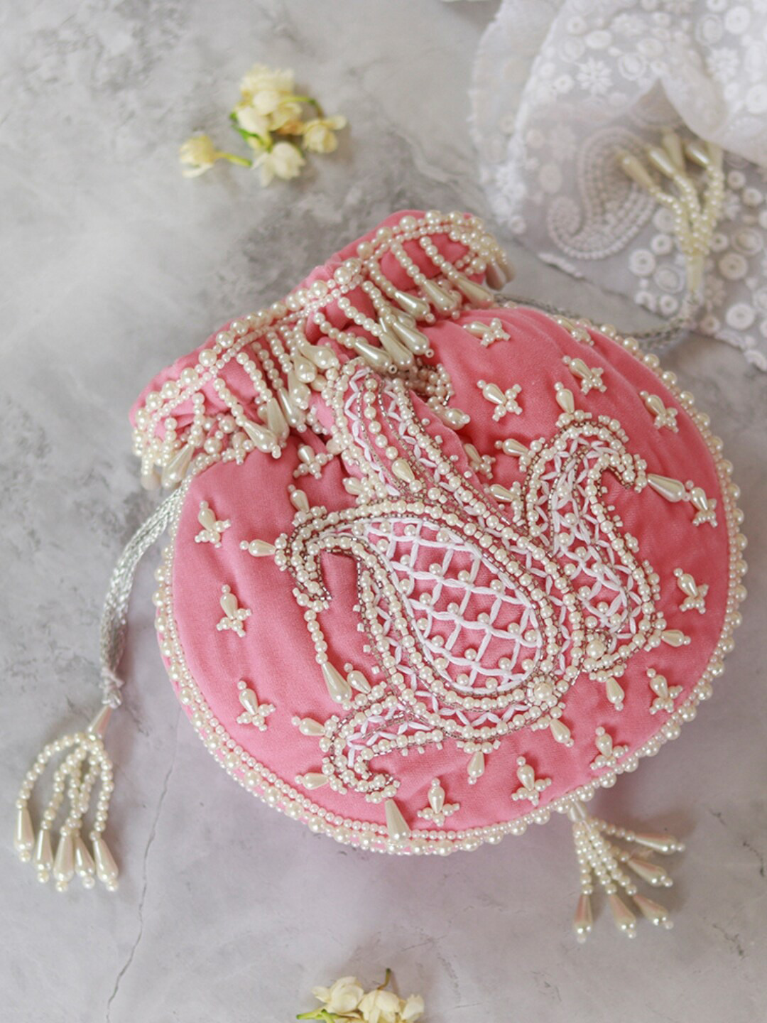 THE TAN CLAN Sukoon Embroidered Potli Clutch