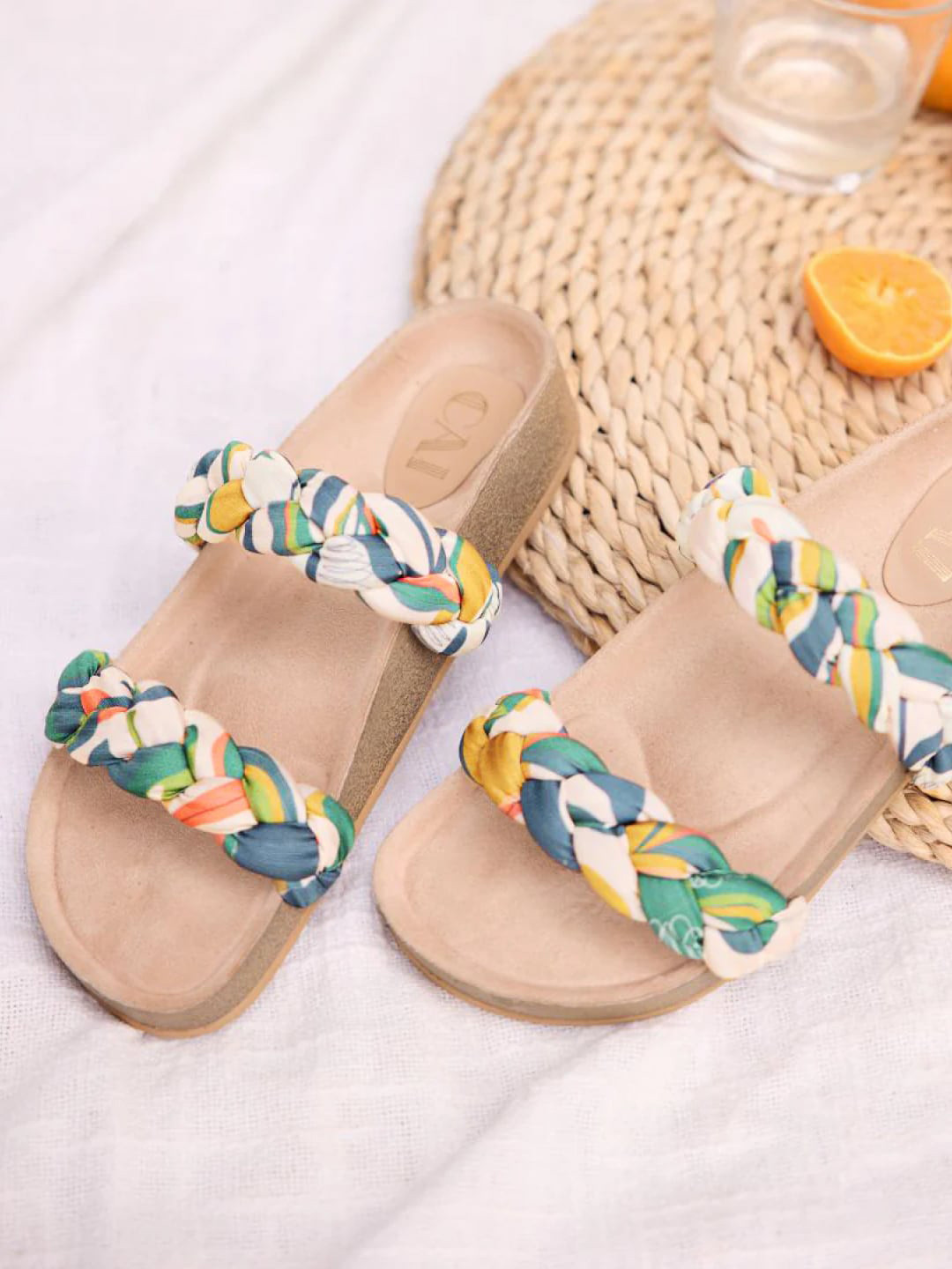 CAI Women Printed Open Toe Stylish Sliders