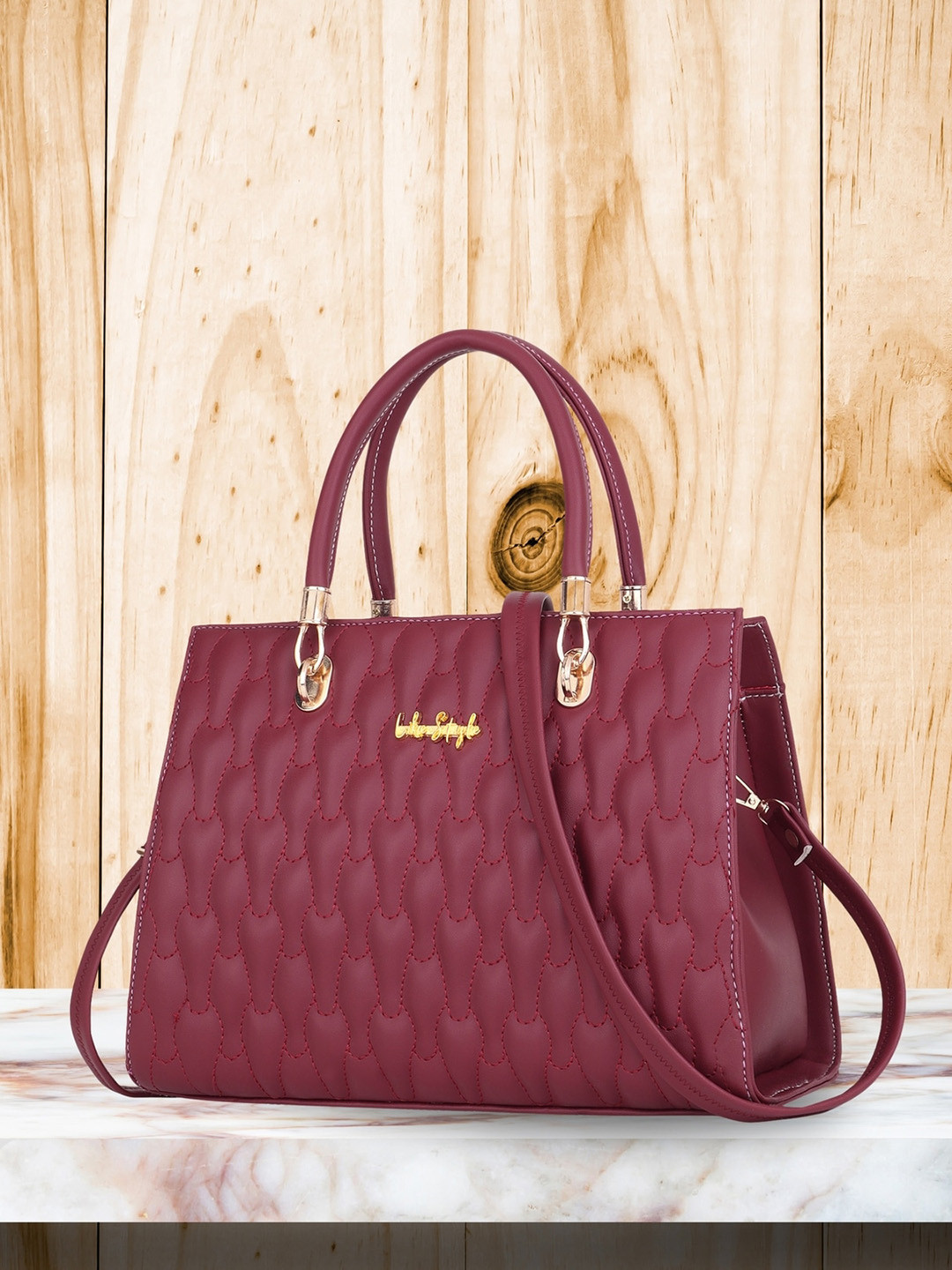 LIKE STYLE Structured Handheld Bag with Quilted