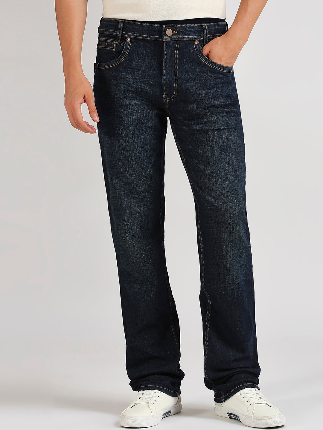 Pepe Jeans Men Cash Straight Fit Clean Look Stretchable Jeans